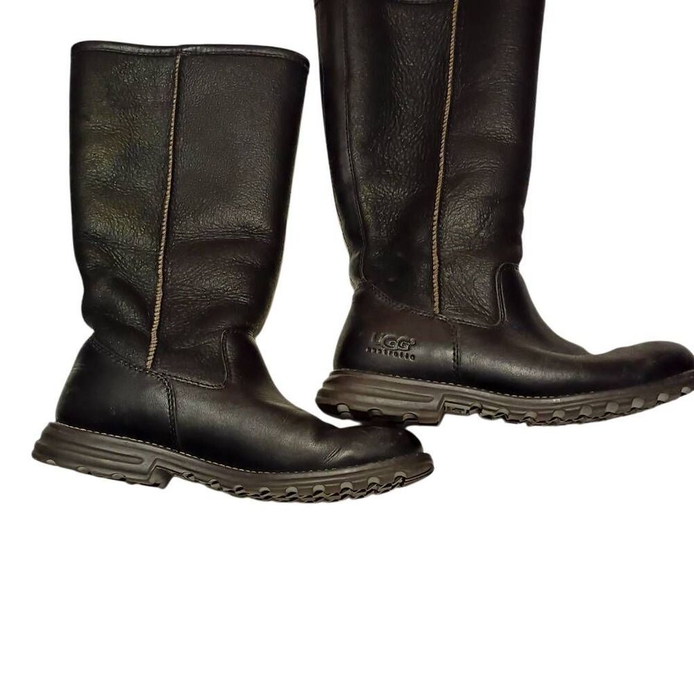 UGG Women's Brooks Tall Shearling Lined Boots Black Size 8